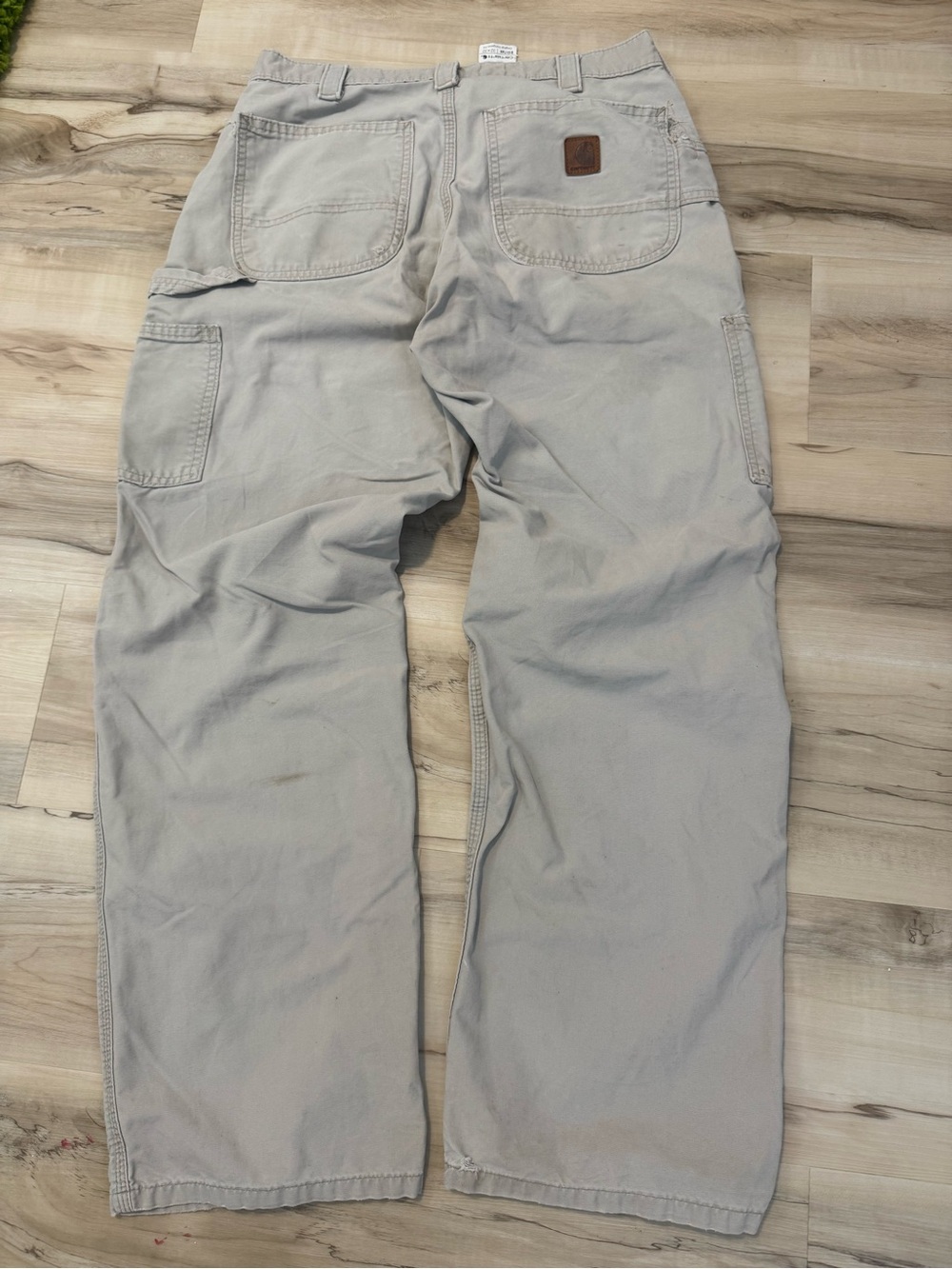 Vintage Carhartt Men's Relaxed Carpenter Pants in Light Taupe